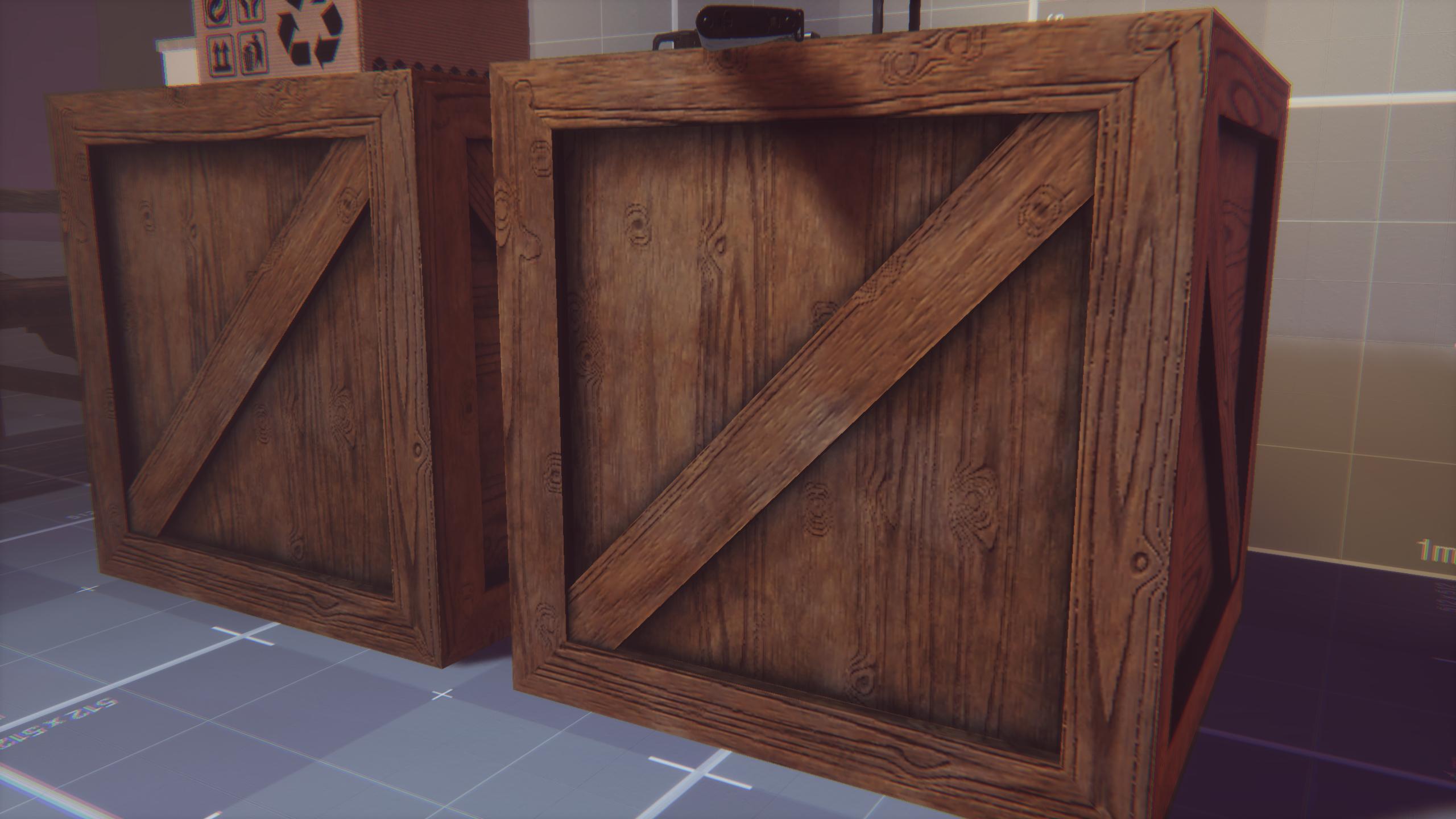 Crate with very soft, undefined ambient occlusion